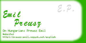 emil preusz business card